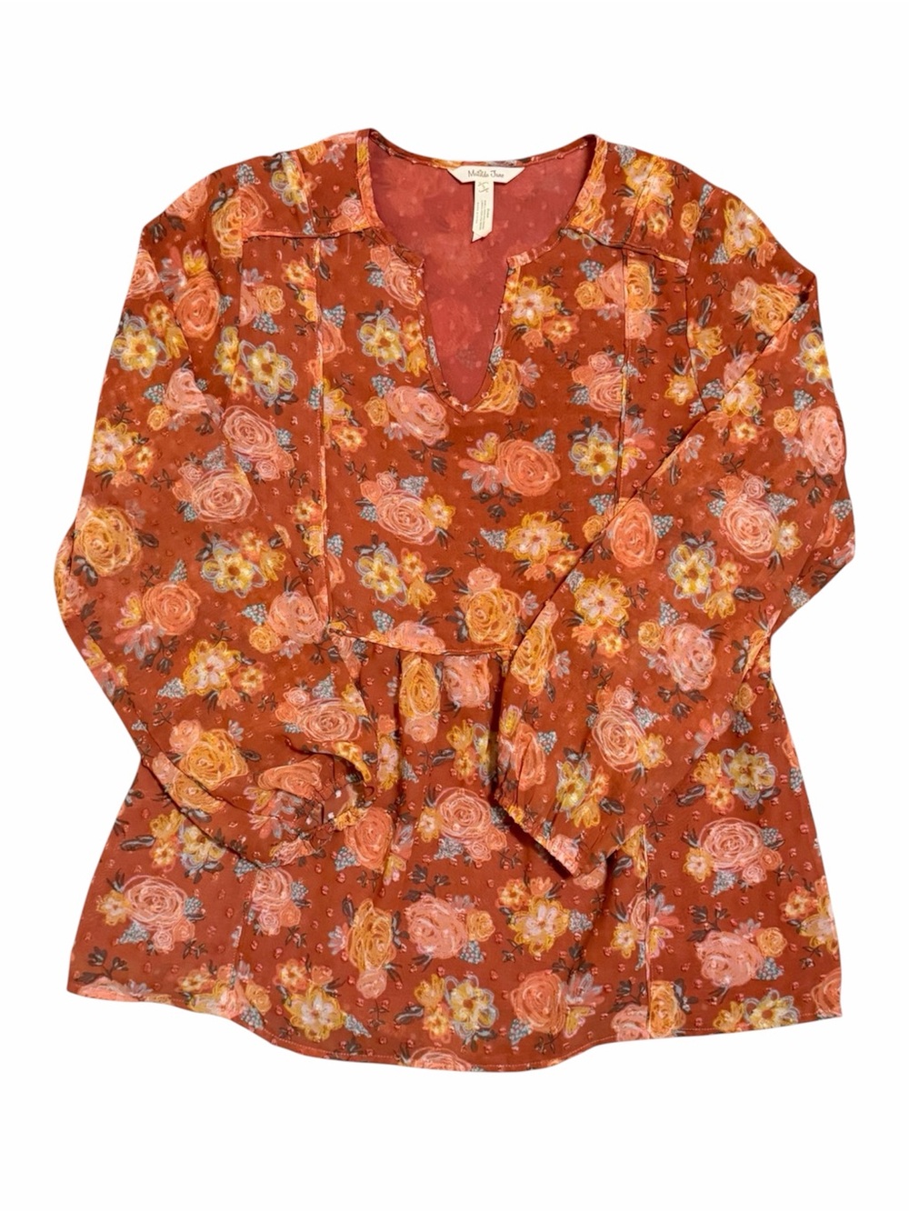 MATILDA JANE “Botanical Beauty” Orange Floral Blouse